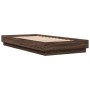 Bed frame with LED lights brown oak 100x200 cm by , Beds and slatted bases - Ref: Foro24-839510, Price: 106,65 €, Discount: %