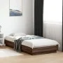 Bed frame with LED lights brown oak 100x200 cm by , Beds and slatted bases - Ref: Foro24-839510, Price: 105,34 €, Discount: %