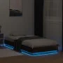 Bed frame with LED lights brown oak 100x200 cm by , Beds and slatted bases - Ref: Foro24-839510, Price: 105,34 €, Discount: %