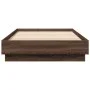 Bed frame with LED lights brown oak 100x200 cm by , Beds and slatted bases - Ref: Foro24-839510, Price: 105,34 €, Discount: %