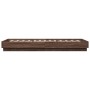 Estructura de cama con luces LED roble marrón 100x200 cm de , Camas y somieres - Ref: Foro24-839510, Precio: 106,65 €, Descue...