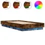 Bed frame with LED lights smoked oak 75x190 cm by , Beds and slatted bases - Ref: Foro24-839550, Price: 96,26 €, Discount: %
