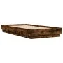 Bed frame with LED lights smoked oak 75x190 cm by , Beds and slatted bases - Ref: Foro24-839550, Price: 96,26 €, Discount: %