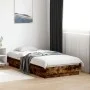 Bed frame with LED lights smoked oak 75x190 cm by , Beds and slatted bases - Ref: Foro24-839550, Price: 96,26 €, Discount: %