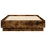 Bed frame with LED lights smoked oak 75x190 cm by , Beds and slatted bases - Ref: Foro24-839550, Price: 96,26 €, Discount: %