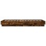 Bed frame with LED lights smoked oak 75x190 cm by , Beds and slatted bases - Ref: Foro24-839550, Price: 97,45 €, Discount: %