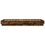 Bed frame with LED lights smoked oak 75x190 cm by , Beds and slatted bases - Ref: Foro24-839550, Price: 96,26 €, Discount: %