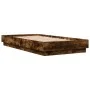 Bed frame with LED lights smoked oak 75x190 cm by , Beds and slatted bases - Ref: Foro24-839550, Price: 96,26 €, Discount: %
