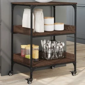 Oak brown engineered wood kitchen cart 60x41x80.5 cm by , Kitchen and dining carts - Ref: Foro24-842405, Price: 66,48 €, Disc...