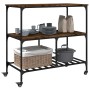 Smoked oak engineered wood kitchen cart 100x50x95 cm by , Kitchen and dining carts - Ref: Foro24-842308, Price: 84,29 €, Disc...
