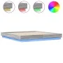Bed frame with LED lights Sonoma gray 200x200 cm by , Beds and slatted bases - Ref: Foro24-3209770, Price: 159,74 €, Discount: %
