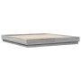 Bed frame with LED lights Sonoma gray 200x200 cm by , Beds and slatted bases - Ref: Foro24-3209770, Price: 161,76 €, Discount: %