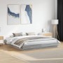 Bed frame with LED lights Sonoma gray 200x200 cm by , Beds and slatted bases - Ref: Foro24-3209770, Price: 161,76 €, Discount: %