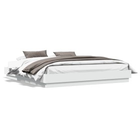 Bed frame with white LED lights 180x200 cm by , Beds and slatted bases - Ref: Foro24-3209772, Price: 157,23 €, Discount: %