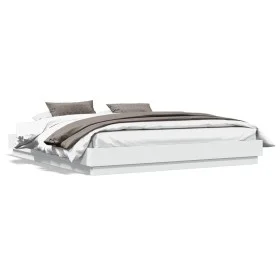 Bed frame with white LED lights 180x200 cm by , Beds and slatted bases - Ref: Foro24-3209772, Price: 155,64 €, Discount: %