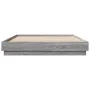 Bed frame with LED lights Sonoma gray 150x200 cm by , Beds and slatted bases - Ref: Foro24-3209791, Price: 182,60 €, Discount: %