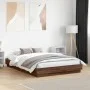 Bed frame with LED lights brown oak 135x190 cm by , Beds and slatted bases - Ref: Foro24-3209820, Price: 140,72 €, Discount: %
