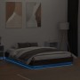 Estructura de cama con luces LED roble marrón 135x190 cm de , Camas y somieres - Ref: Foro24-3209820, Precio: 142,49 €, Descu...