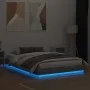 Bed frame with LED lights Sonoma gray 140x200 cm by , Beds and slatted bases - Ref: Foro24-3209798, Price: 180,00 €, Discount: %