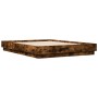 Smoked oak engineered wood bed frame 135x190cm by , Beds and slatted bases - Ref: Foro24-3209881, Price: 134,21 €, Discount: %