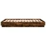 Smoked oak engineered wood bed frame 135x190cm by , Beds and slatted bases - Ref: Foro24-3209881, Price: 128,39 €, Discount: %