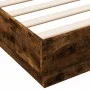 Smoked oak engineered wood bed frame 135x190cm by , Beds and slatted bases - Ref: Foro24-3209881, Price: 128,39 €, Discount: %