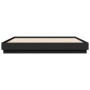 Black engineered wood bed frame 200x200 cm by , Beds and slatted bases - Ref: Foro24-3209829, Price: 152,34 €, Discount: %