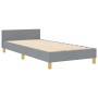 Estructura de cama con cabecera Gris claro 100 x 200 cm tela