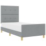 Estructura de cama con cabecera Gris claro 100 x 200 cm tela