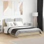 Estructura de cama cabecero luces LED roble Sonoma 140x190 cm de , Camas y somieres - Ref: Foro24-3210040, Precio: 183,25 €, ...