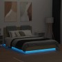 Estructura de cama cabecero luces LED roble Sonoma 140x190 cm de , Camas y somieres - Ref: Foro24-3210040, Precio: 185,35 €, ...