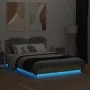 Estructura de cama cabecero luces LED roble Sonoma 140x190 cm de , Camas y somieres - Ref: Foro24-3210040, Precio: 183,25 €, ...