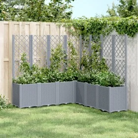 Planter with gray PP trellis 160x160x140 cm by , Pots and planters - Ref: Foro24-367881, Price: 267,71 €, Discount: %