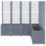 Planter with gray PP trellis 160x160x140 cm by , Pots and planters - Ref: Foro24-367881, Price: 267,71 €, Discount: %