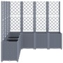 Planter with gray PP trellis 160x160x140 cm by , Pots and planters - Ref: Foro24-367881, Price: 253,02 €, Discount: %