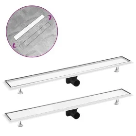 Duschrinne mit Abdeckung 2 in 1 Edelstahl 93x14 cm von vidaXL, Abflüsse - Ref: Foro24-146010, Preis: 52,24 €, Rabatt: %