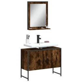 Set de muebles de baño 2 pzas madera ingeniería roble ahumado de , Muebles de baño - Ref: Foro24-3214341, Precio: 102,74 €, D...