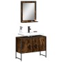 Badezimmermöbel-Set, 2-teilig, Holzwerkstoff, geräucherte Eiche von , Badezimmermöbel - Ref: Foro24-3214341, Preis: 102,32 €,...