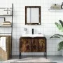 Badezimmermöbel-Set, 2-teilig, Holzwerkstoff, geräucherte Eiche von , Badezimmermöbel - Ref: Foro24-3214341, Preis: 102,74 €,...