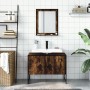 Badezimmermöbel-Set, 2-teilig, Holzwerkstoff, geräucherte Eiche von , Badezimmermöbel - Ref: Foro24-3214341, Preis: 102,32 €,...