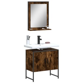 Badezimmermöbel-Set, 2-teilig, Holzwerkstoff, geräucherte Eiche von , Badezimmermöbel - Ref: Foro24-3214336, Preis: 83,54 €, ...