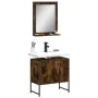 Badezimmermöbel-Set, 2-teilig, Holzwerkstoff, geräucherte Eiche von , Badezimmermöbel - Ref: Foro24-3214336, Preis: 83,91 €, ...