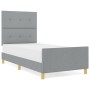 Estructura de cama con cabecera Gris claro 100 x 200 cm tela