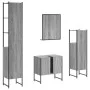 4-teiliges Badezimmerschrank-Set aus grauem Sonoma-Sperrholz von , Badezimmermöbel - Ref: Foro24-3214357, Preis: 219,14 €, Ra...