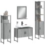 4-teiliges Badezimmerschrank-Set aus grauem Sonoma-Sperrholz von , Badezimmermöbel - Ref: Foro24-3214362, Preis: 229,94 €, Ra...