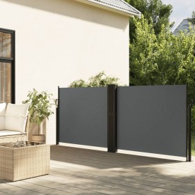 Anthracite gray retractable side awning 120x1200 cm by , Umbrellas - Ref: Foro24-4004793, Price: 135,12 €, Discount: %