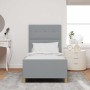 Estructura de cama con cabecera Gris claro 100 x 200 cm tela