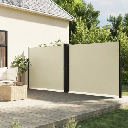 Cream retractable side awning 160x1200 cm by , Umbrellas - Ref: Foro24-4004820, Price: 149,41 €, Discount: %