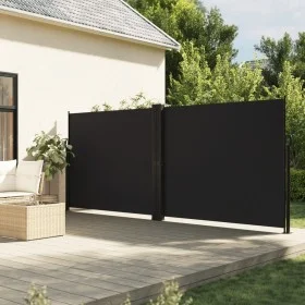 Black retractable side awning 180x1200 cm by , Umbrellas - Ref: Foro24-4004834, Price: 163,33 €, Discount: %