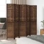 Dark brown paulownia wood 5-panel separator screen by , Room dividers - Ref: Foro24-358710, Price: 137,46 €, Discount: %